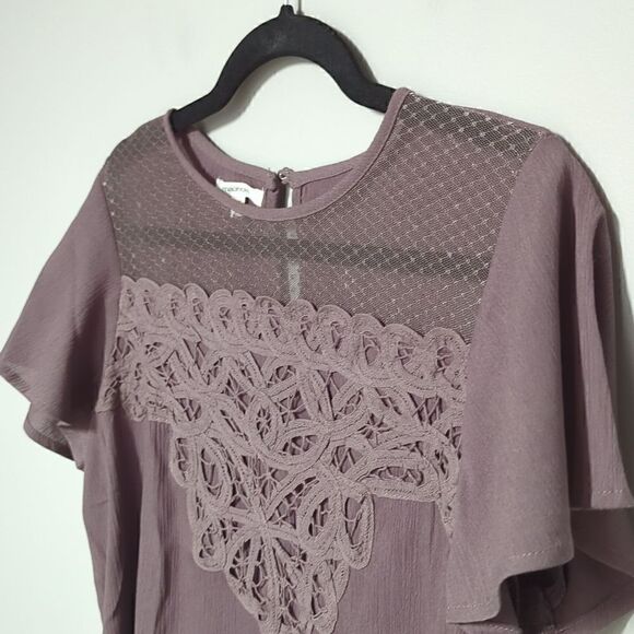 Maurices Purple Short Sleeve Blouse - Picture 2 of 5